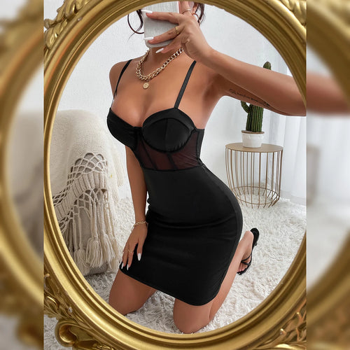 Obsidian Phoenix Women's Luxury Mesh See-Through Party Dress