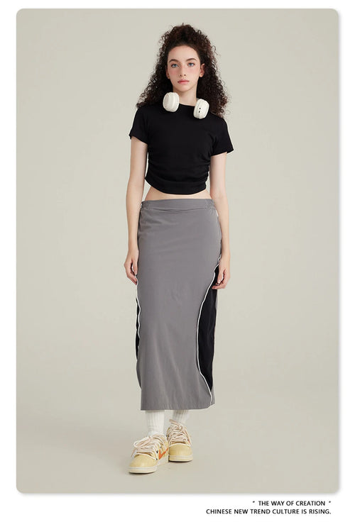 Obsidian Phoenix Women's Luxury Skinny T-Shirt - 220gsm Y2K Pleated Waist Short-Sleeve Tee
