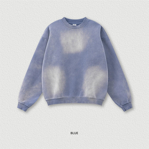 Obsidian Phoenix Unisex Luxury Monkey Washed Fleece Sweatshirt - 332gsm Vintage Loose-Fit Knitted O-Neck Pullover