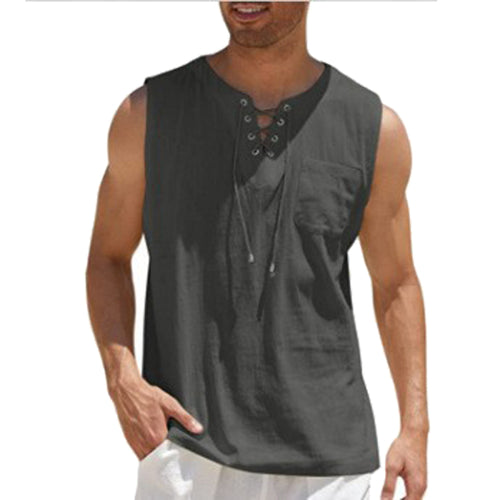 Obsidian Phoenix Men's Luxury Cotton Linen Vest