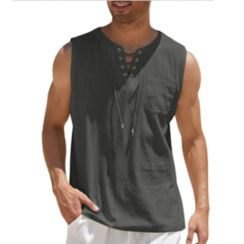 Obsidian Phoenix Men's Luxury Cotton Linen Vest