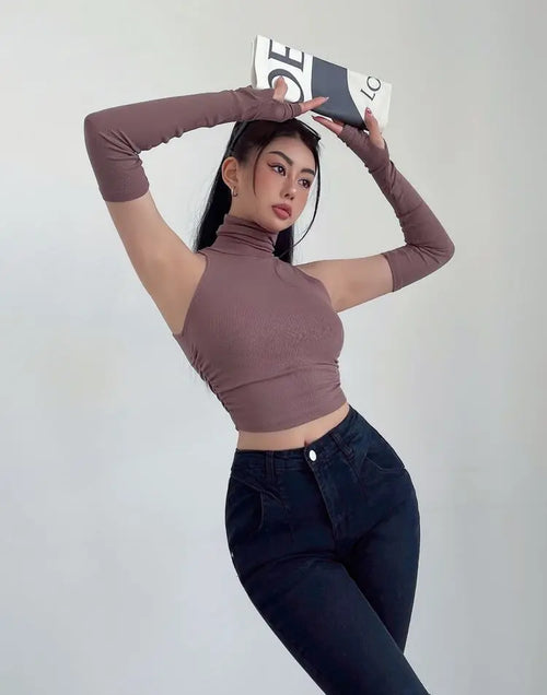 Celestial Comfort Turtleneck Crop Top - Oversleeve, Slim Fit Streetwear Tee - Celestial Comfort Clothing