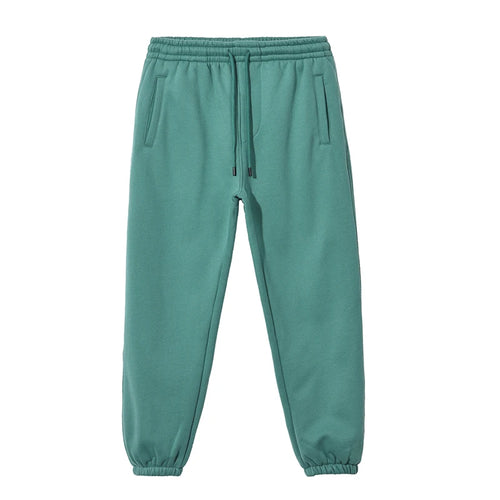Obsidian Phoenix Unisex Luxury Fleece Sweatpants - 360gsm Loose-Fit Knitted Solid Tracksuit Pants