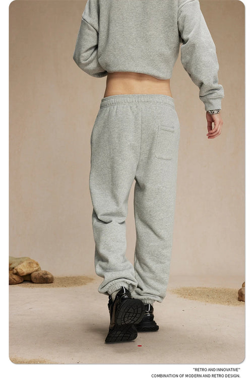 Obsidian Phoenix Unisex Luxury Solid Fleece Sweatpants - 400gsm Basic Loose-Fit Warm Joggers