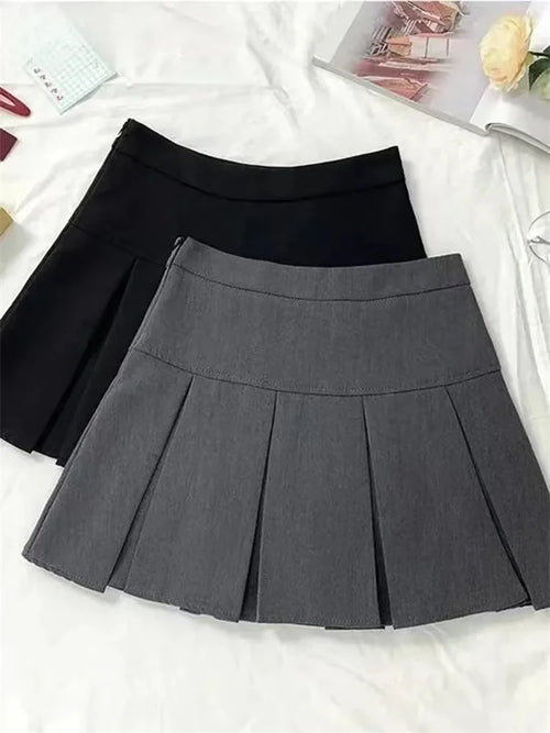 Celestial Comfort Vintage Gray Pleated Mini Skirt - Celestial Comfort Clothing
