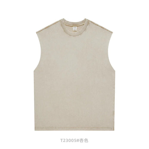 Obsidian Phoenix Unisex Luxury Batik Washed Tank Top - 250gsm Retro Loose-Fit Sleeveless Sport Tee