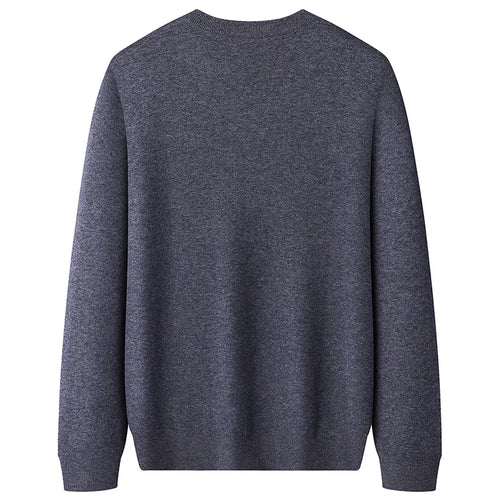 Obsidian Phoenix Luxury 100% Wool V-Neck Sweater - High-End Soft Warm Long Sleeve Pullover for Men in Sizes Up to 8XL