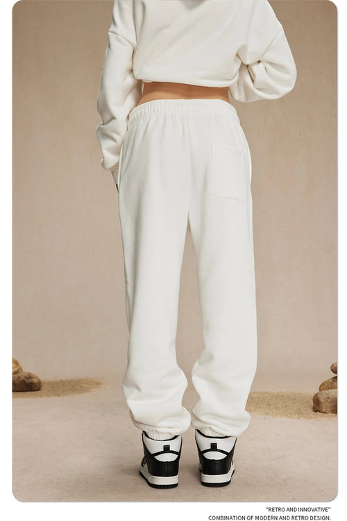 Obsidian Phoenix Unisex Luxury Solid Fleece Sweatpants - 400gsm Basic Loose-Fit Warm Joggers
