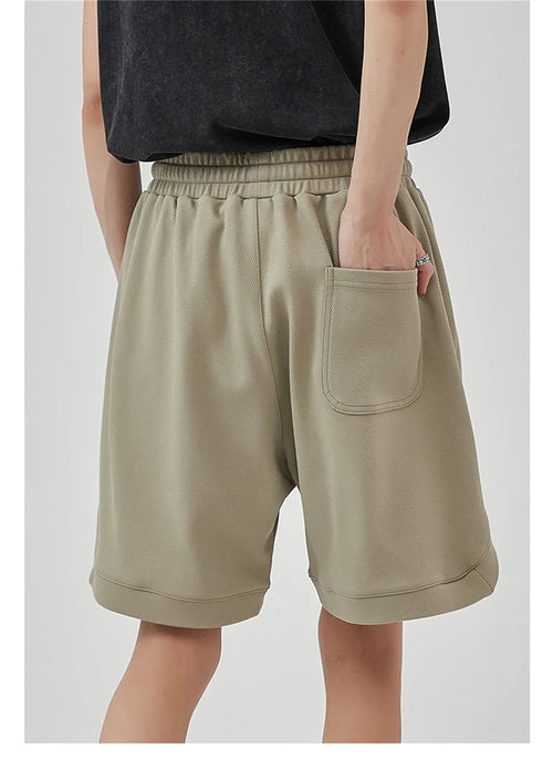 Obsidian Phoenix Unisex Luxury Solid Cotton Shorts - High Street Side-Slit Knee-Length Shorts