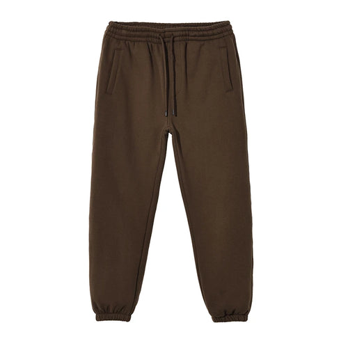 Obsidian Phoenix Unisex Luxury Fleece Sweatpants - 360gsm Loose-Fit Knitted Solid Tracksuit Pants