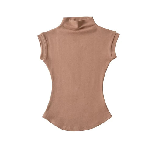 Obsidian Phoenix Women's Luxury Sleeveless Turtleneck Top