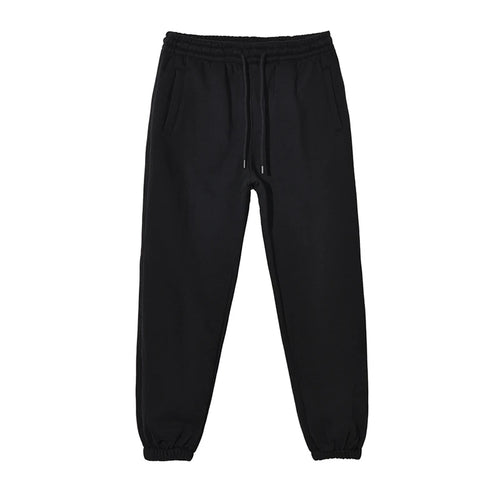 Obsidian Phoenix Unisex Luxury Fleece Sweatpants - 360gsm Loose-Fit Knitted Solid Tracksuit Pants