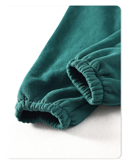 Obsidian Phoenix Unisex Luxury Fleece Sweatpants - 360gsm Loose-Fit Knitted Solid Tracksuit Pants