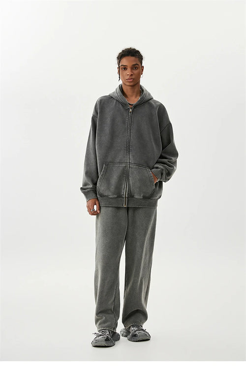 Obsidian Phoenix LuxuryWashed Fleec Hoodie - Oversized Sleeve 355gsm Winter Pullover