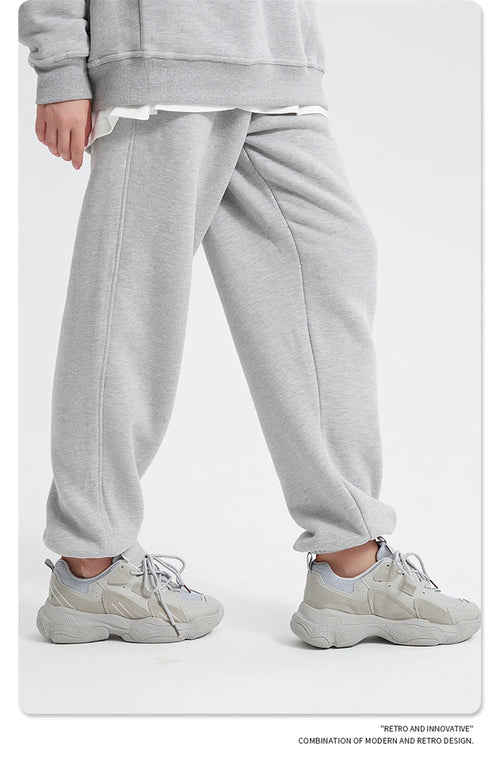 Obsidian Phoenix Unisex Luxury Fleece Sweatpants - 360gsm Loose-Fit Knitted Solid Tracksuit Pants