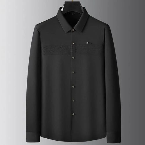 Obsidian Phoenix Luxury Business Casual Long Sleeve Shirt - High-End Loose-Fit Men’s Dress Shirt in Sizes Up to 8XL