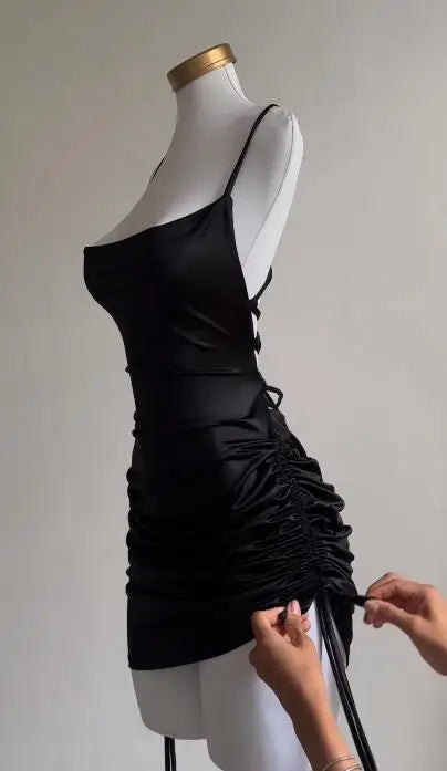 Obsidian Phoenix Women's Luxury Halter Lace-Up Dress