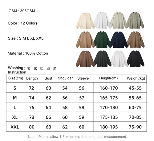 Obsidian Phoenix Unisex Luxury Heavyweight Cotton T-Shirt - 305gsm Loose-Fit Long Sleeve Solid Tee