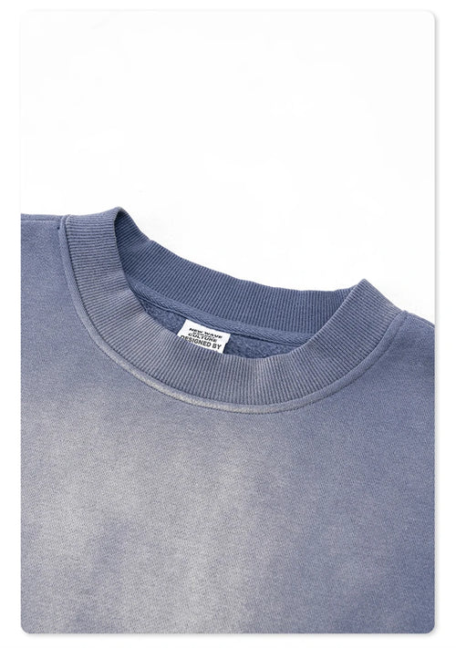 Obsidian Phoenix Unisex Luxury Monkey Washed Fleece Sweatshirt - 332gsm Vintage Loose-Fit Knitted O-Neck Pullover
