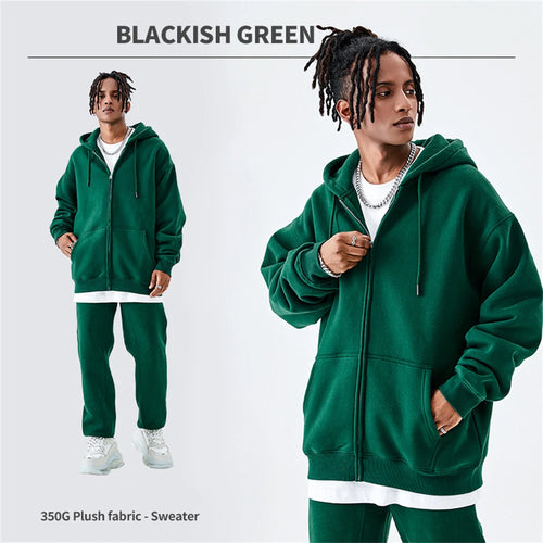 Obsidian Phoenix Luxury 350gsm Fleece Sweatpants and Zipper Hoodie Set