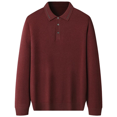 Obsidian Phoenix Luxury 100% Wool Lapel Sweater - Top-Grade Soft Warm Men’s Long Sleeve Pullover Jumper in Sizes Up to 8XL