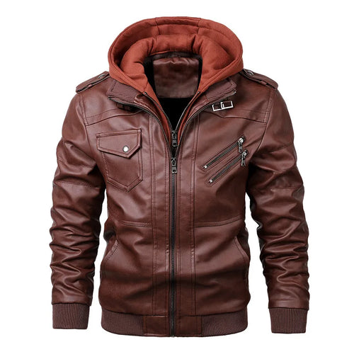Obsidian Phoenix Men's Luxury PU Leather Jacket - Casual Motorcycle Biker Coat