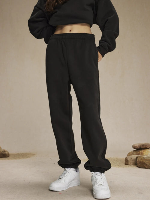 Obsidian Phoenix Unisex Luxury Solid Fleece Sweatpants - 400gsm Basic Loose-Fit Warm Joggers
