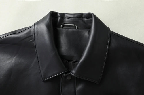 Obsidian Phoenix Luxury Business Casual Leather Jacket - High-End Loose-Fit Men’s Leather Coat in Sizes Up to 8XL