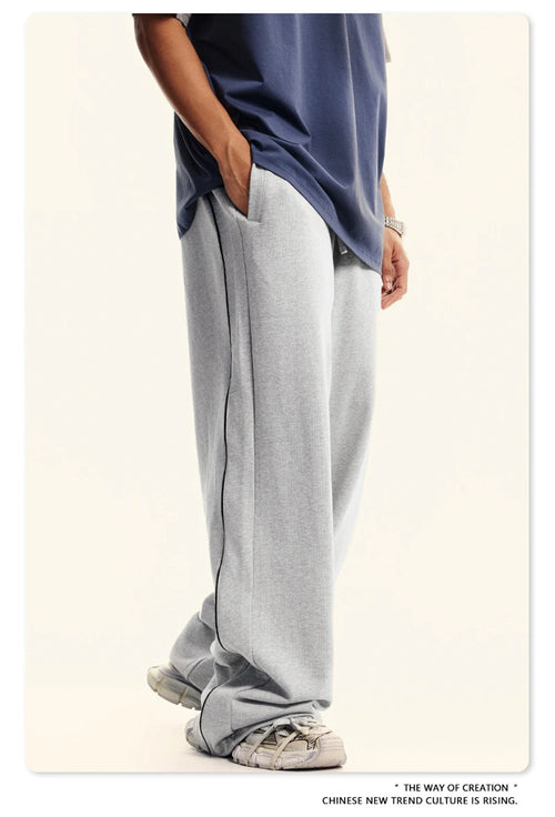 Obsidian Phoenix Unisex Luxury 100% Cotton Pants - 380gsm Oversized Straight-Leg Loose Trousers
