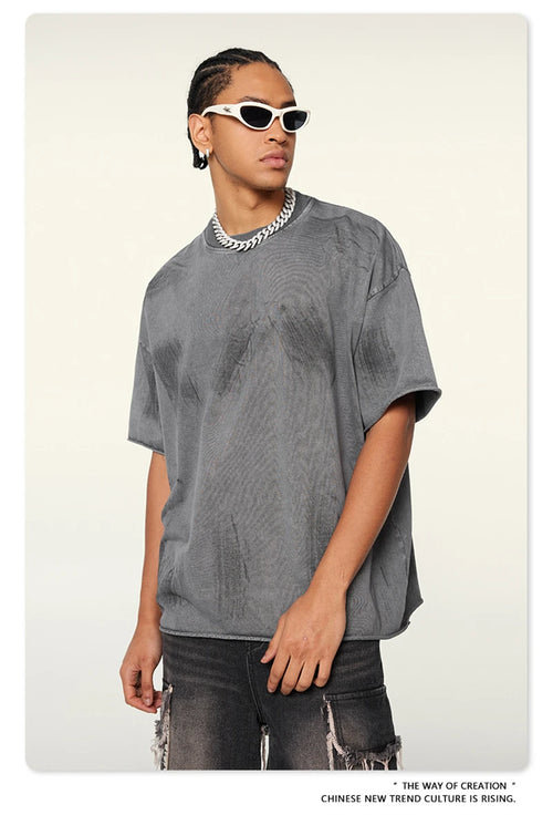 Obsidian Phoenix Unisex Luxury Paint Washed T-Shirt - 310gsm Vintage High Street Cotton Tee
