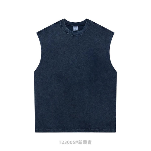 Obsidian Phoenix Unisex Luxury Batik Washed Tank Top - 250gsm Retro Loose-Fit Sleeveless Sport Tee