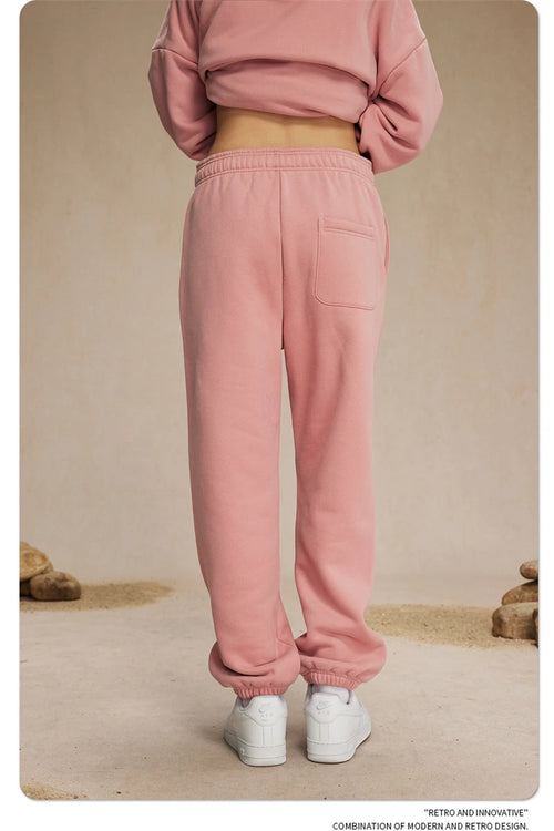 Obsidian Phoenix Unisex Luxury Solid Fleece Sweatpants - 400gsm Basic Loose-Fit Warm Joggers
