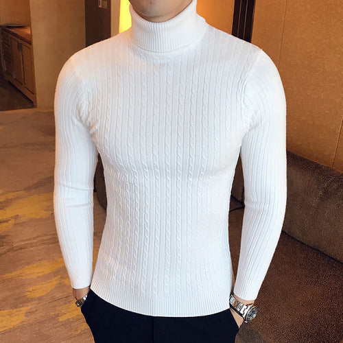 Celestial Comfort New Men's High Neck Wool Turtleneck Pullover Luxe Classic - Celestial Comfort Clothing