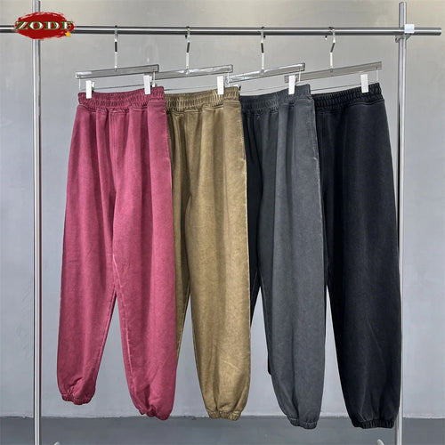 Obsidian Phoenix Unisex Luxury Washed Sweatpants - 450gsm Vintage Heavyweight Distressed Joggers