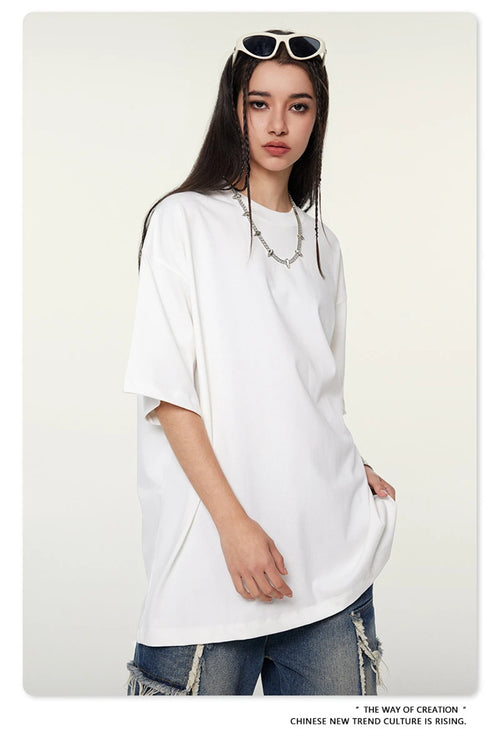 Obsidian Phoenix Unisex Luxury Heavyweight T-Shirt - 345gsm Solid Loose-Fit 100% Cotton Basic Tee