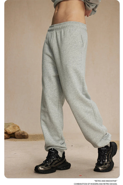 Obsidian Phoenix Unisex Luxury Solid Fleece Sweatpants - 400gsm Basic Loose-Fit Warm Joggers
