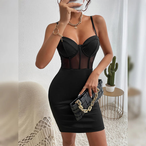 Obsidian Phoenix Women's Luxury Mesh See-Through Party Dress