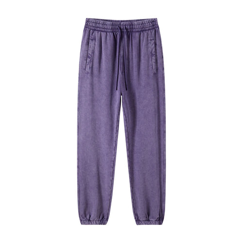 Obsidian Phoenix Luxury 420gsm Batik Washed Cotton Sweatpants - Unisex Loose-Fit Heavyweight Retro Joggers