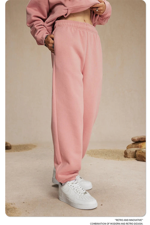 Obsidian Phoenix Unisex Luxury Solid Fleece Sweatpants - 400gsm Basic Loose-Fit Warm Joggers