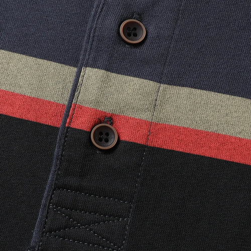 Obsidian Phoenix Luxury 100% Cotton Shirt - High-End Long Sleeve Striped Men’s Polo Shirt in Sizes Up to 8XL