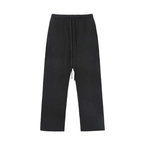Obsidian Phoenix Unisex Luxury Loose Straight Pants - 365gsm Solid Drawstring Trousers