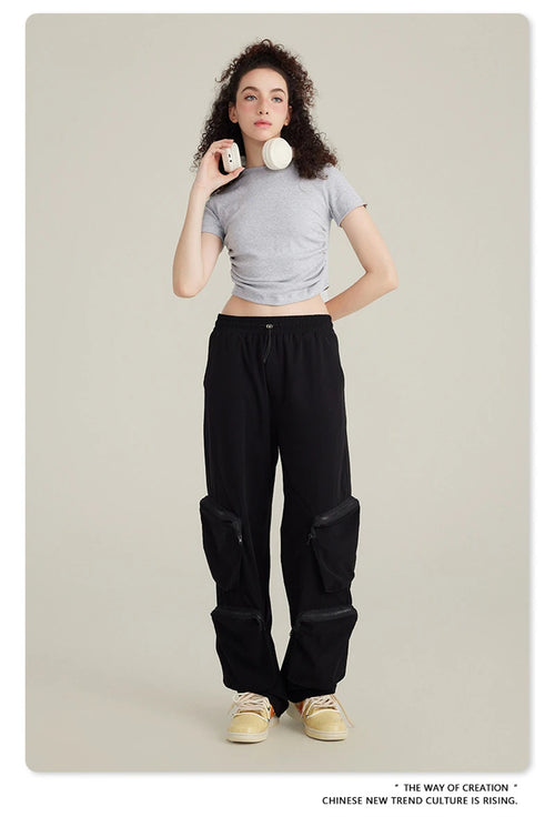Obsidian Phoenix Women's Luxury Skinny T-Shirt - 220gsm Y2K Pleated Waist Short-Sleeve Tee