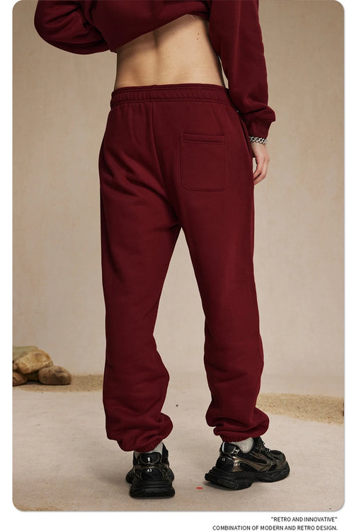 Obsidian Phoenix Unisex Luxury Solid Fleece Sweatpants - 400gsm Basic Loose-Fit Warm Joggers