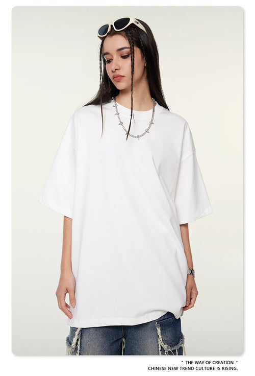 Obsidian Phoenix Unisex Luxury Heavyweight T-Shirt - 345gsm Solid Loose-Fit 100% Cotton Basic Tee