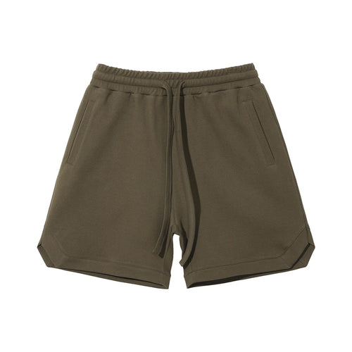 Obsidian Phoenix Unisex Luxury Solid Cotton Shorts - High Street Side-Slit Knee-Length Shorts