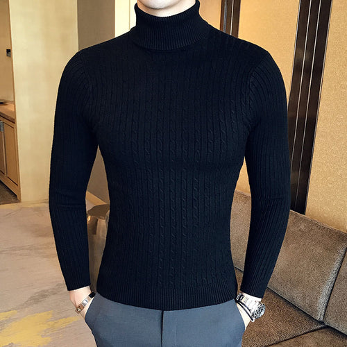 Celestial Comfort New Men's High Neck Wool Turtleneck Pullover Luxe Classic - Celestial Comfort Clothing