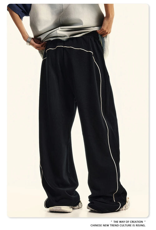 Obsidian Phoenix Unisex Luxury 100% Cotton Pants - 380gsm Oversized Straight-Leg Loose Trousers