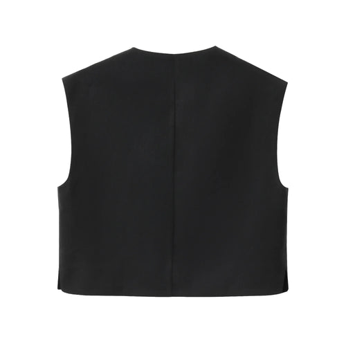 Celestial Comfort Sleeveless Vest-Style Shirt - Round Neck, Single-Breasted, Chic Summer Office Top for Women - Celestial Comfort Clothing