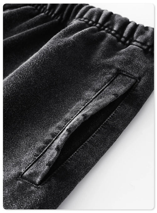 Obsidian Phoenix Unisex Luxury Washed Sweatpants - 420gsm Vintage Heavyweight Loose-Fit Drawstring Joggers