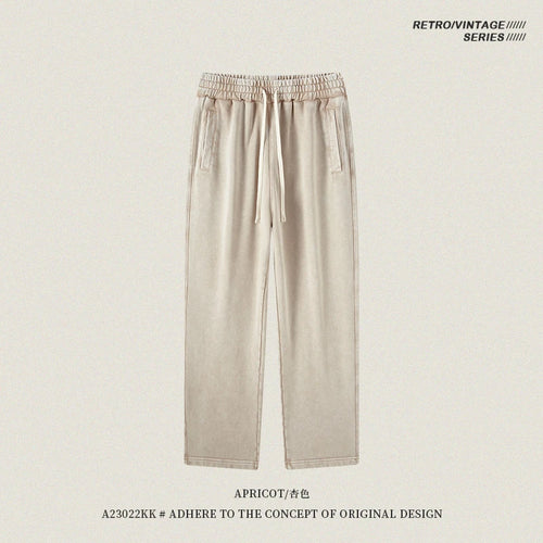 Obsidian Phoenix Unisex Luxury Batik Washed Pants - 420gsm Retro Loose-Fit Straight 100% Cotton Trousers